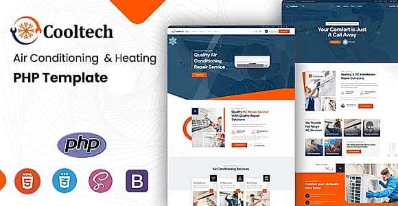 Cooltech - Air Conditioning & Heating PHP Template