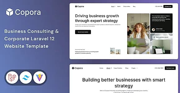 Copora - Tailwind CSS Business Consulting & Corporate Laravel Template