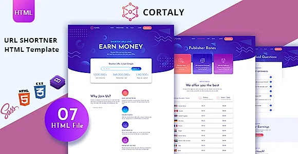 Cortaly - URL Shortner HTML Template
