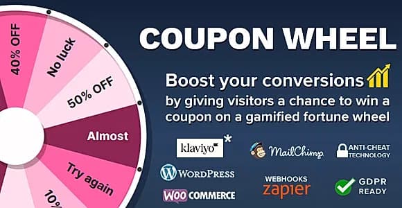 Coupon Wheel For WooCommerce and WordPress WordPress Plugin