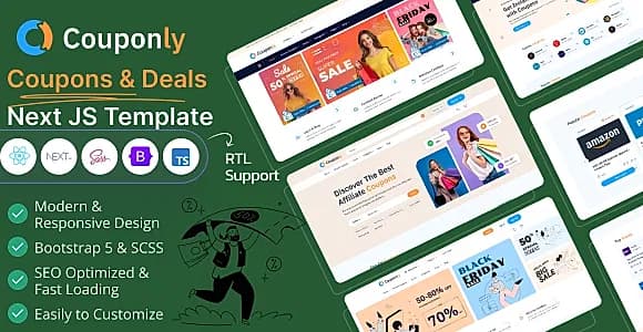 Couponly - Coupons & Discounts React Next JS Template