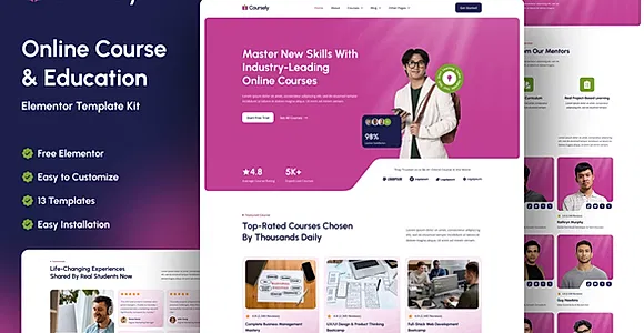 Coursely - Online Course & Education Elementor Template Kit