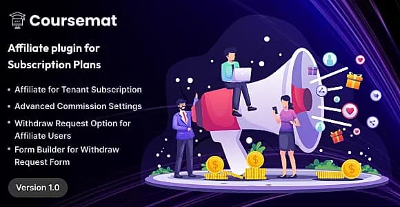 Coursemat Affiliate Plugin – Sell Subscription Plans to Tenants