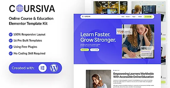 Coursiva - Online Course & Education Elementor Template Kit