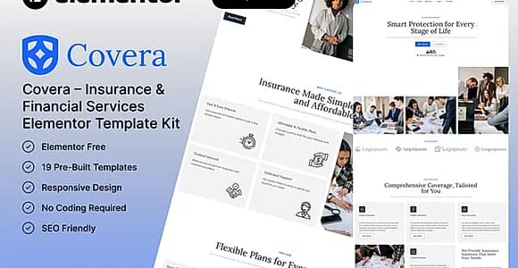 Covera – Insurance & Financial Services Elementor Template Kit