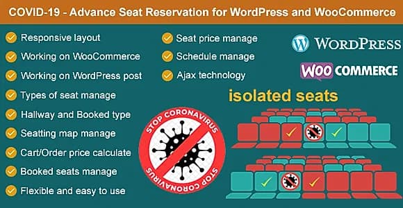 Covid-19 - Seat Reservation Management for WordPress and WooCommerce