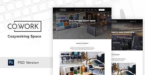 CoWork - Open Office & Creative Space PSD Template