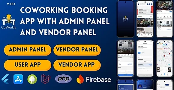 Coworkly – Coworking Space Booking App with Admin Dashboard and Vendor Dashboard