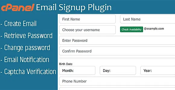Cpanel Email Signup Plugin