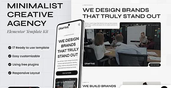 Craftive - Minimalist Creative Agency Elementor Template Kit