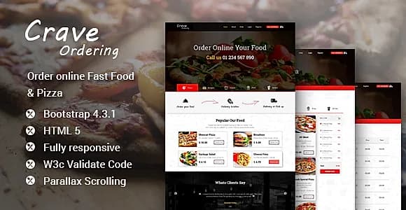 Crave Ordering – Order Online Fast Food & Pizza Template
