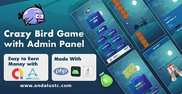 Crazy Bird Game Earn Money with Admin Panel