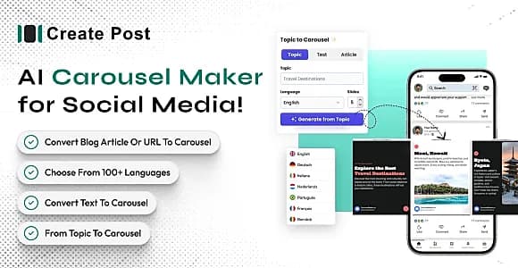 CreatePostAi - AI-Powered Carousel Generator SaaS