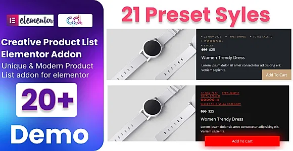 Creative Products List WordPress Plugin