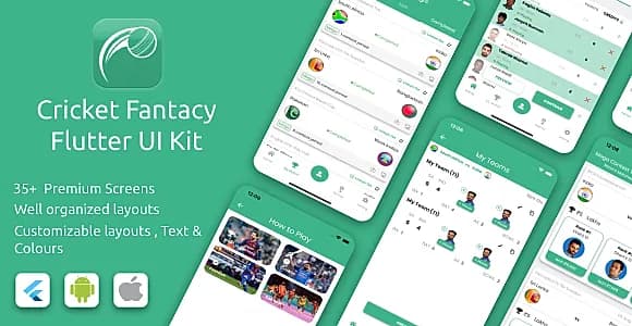 Cricket Fantasy Android App Template + iOS App Template | Flutter | Cricket Fantasy Game Dream11
