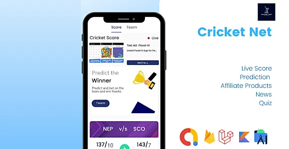 Cricket Net | Live Cricket Score And Predication Native Android App