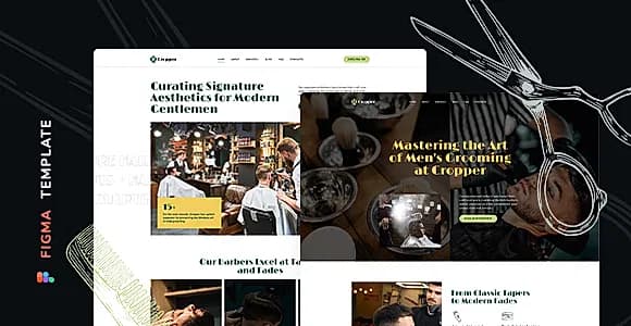 Cropper – Barbershop Template for Figma