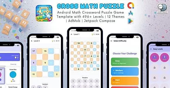 Cross Math Puzzle - Android Math Crossword Puzzle Game Template with AdMob