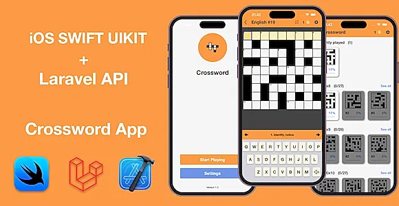 Crossword Game iOS Swift + Laravel API (Bonus CrosswordMaker App)