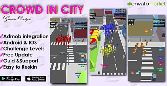 Crowd in City - Unity 3D Game Template for Android & IOS Source Code