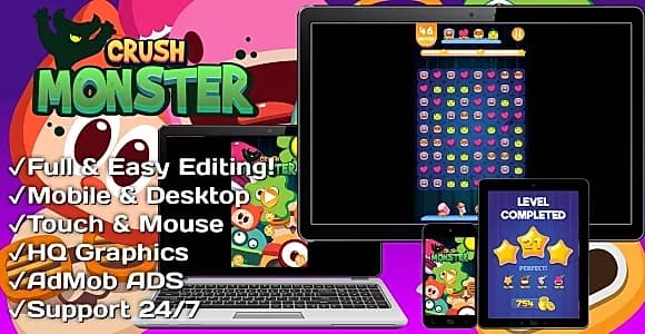 Crush Monster | HTML5 Game | Construct 3 Game