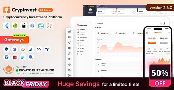 CrypInvest - Cryptocurrency Investment Platform Full Solution