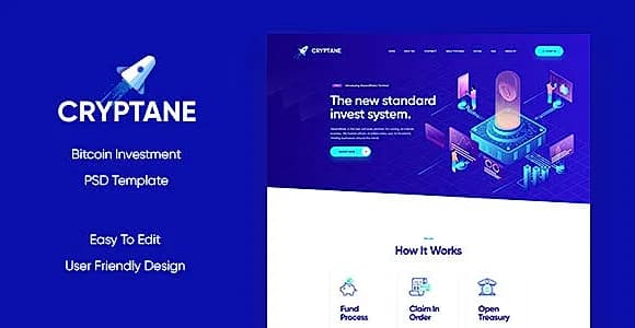 Cryptane - Bitcoin Investment PSD Template