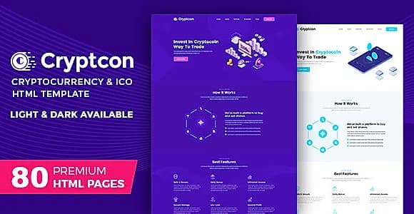 Cryptcon | ICO, Bitcoin And Crypto Currency HTML Template