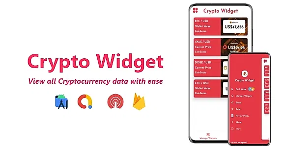 Crypto Widget - Cryptocurrency Widget Creator App | ADMOB, FIREBASE, ONESIGNAL