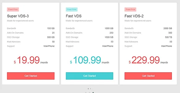 CSS Slider Responsive Web Pricing Tables
