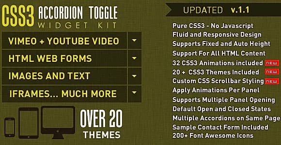 CSS3 Accordion and Toggle Widget Kit