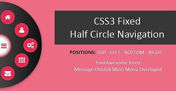 CSS3 Fixed Half Circle Navigation
