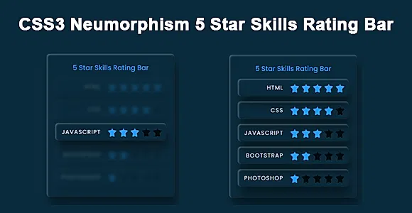 CSS3 Neumorphism 5 Star Skills Rating Bar