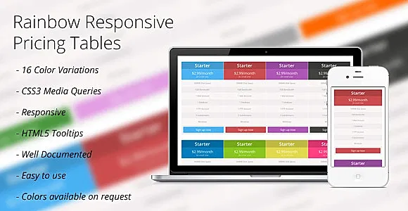 CSS3: Rainbow Responsive Price Tables