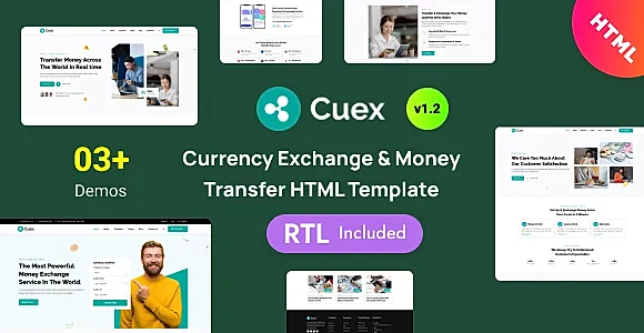 Cuex - Currency Exchange & Money Transfer Bootstrap 5 Template