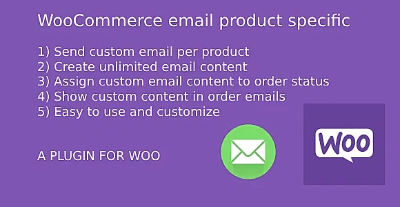 Custom email per product for WooCommerce
