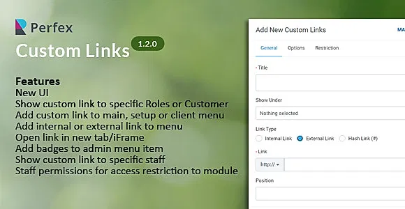 Custom Links for Perfex CRM