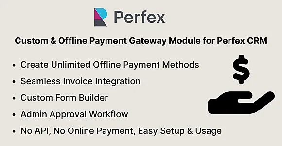 Custom & Offline Payment Gateway Module for Perfex CRM (Manual Gateway Builder)