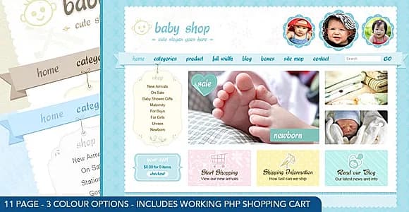 Cute & Sweet - 3 Color - HTML & PHP Shopping Cart