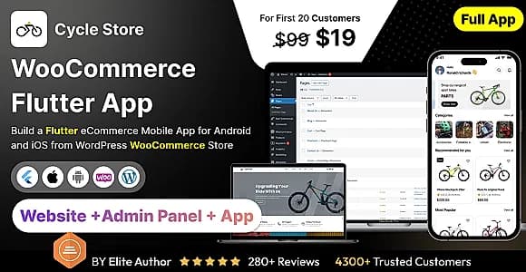 Cycle Store App - E-commerce Store app in Flutter (Android, iOS) with WooCommerce Full App