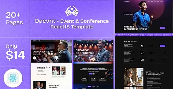 Daevnt - Event & Conference ReactJS Template