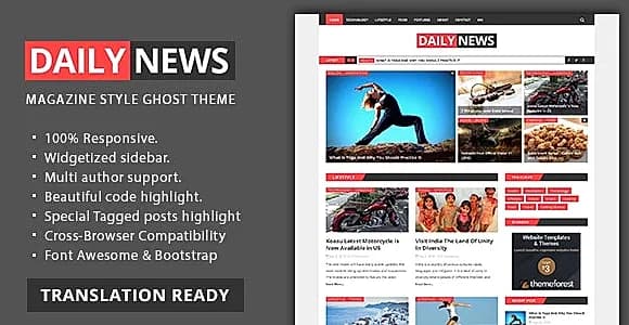 Daily News - Magazine and Blog Ghost Theme