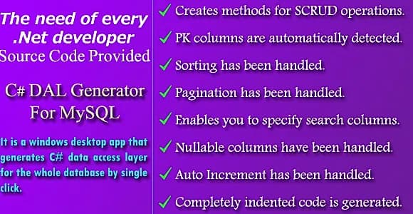 C# DAL Generator for MySQL - Source Code
