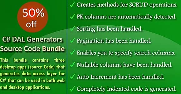 C# DAL Generators Source Code Bundle