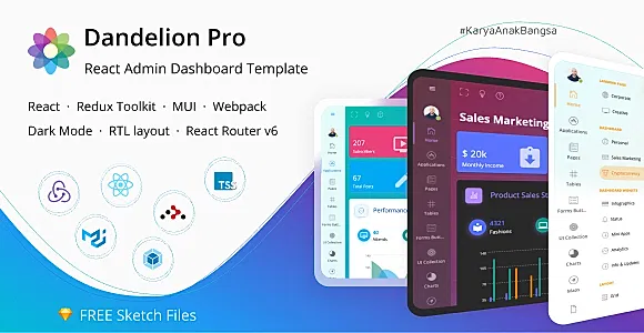 Dandelion Pro - React Admin Dashboard Template