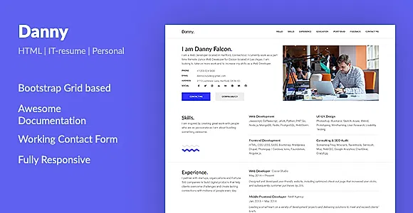 Danny — Web Developer Resume HTML Template
