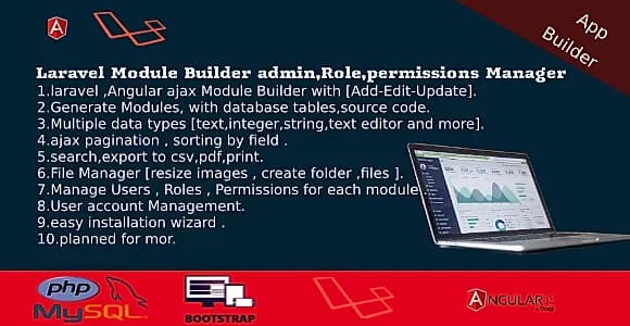 Dashboard Builder - CRUD,Users,Roles,Permission,Files Manager,Invoices