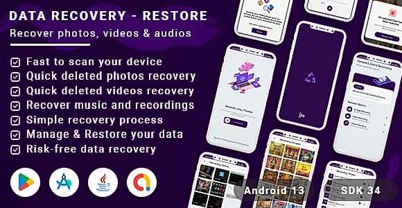 Data Recovery - Restore Data - Photos, Videos & Audios Recovery(android13 + SDK 34)