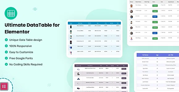 Datalentor - Advanced DataTable for Elementor