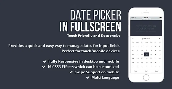 Date Picker In Fullscreen - jQuery Plugin